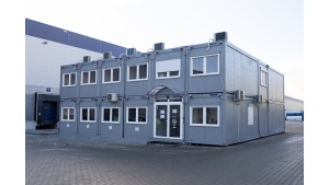 Modułowe biuro TNT przy nowej sortowni w Gdańsku