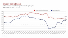 W II kw. 2022 r. rynek i Nowoczesna Gospodarka utrzymały dynamikę zatrudnienia