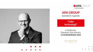APA Group otrzymała tytuł Lidera technologii w Konkursie Diamenty Top Industry