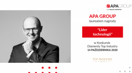 APA Group otrzymała tytuł Lidera technologii w Konkursie Diamenty Top Industry Biuro prasowe